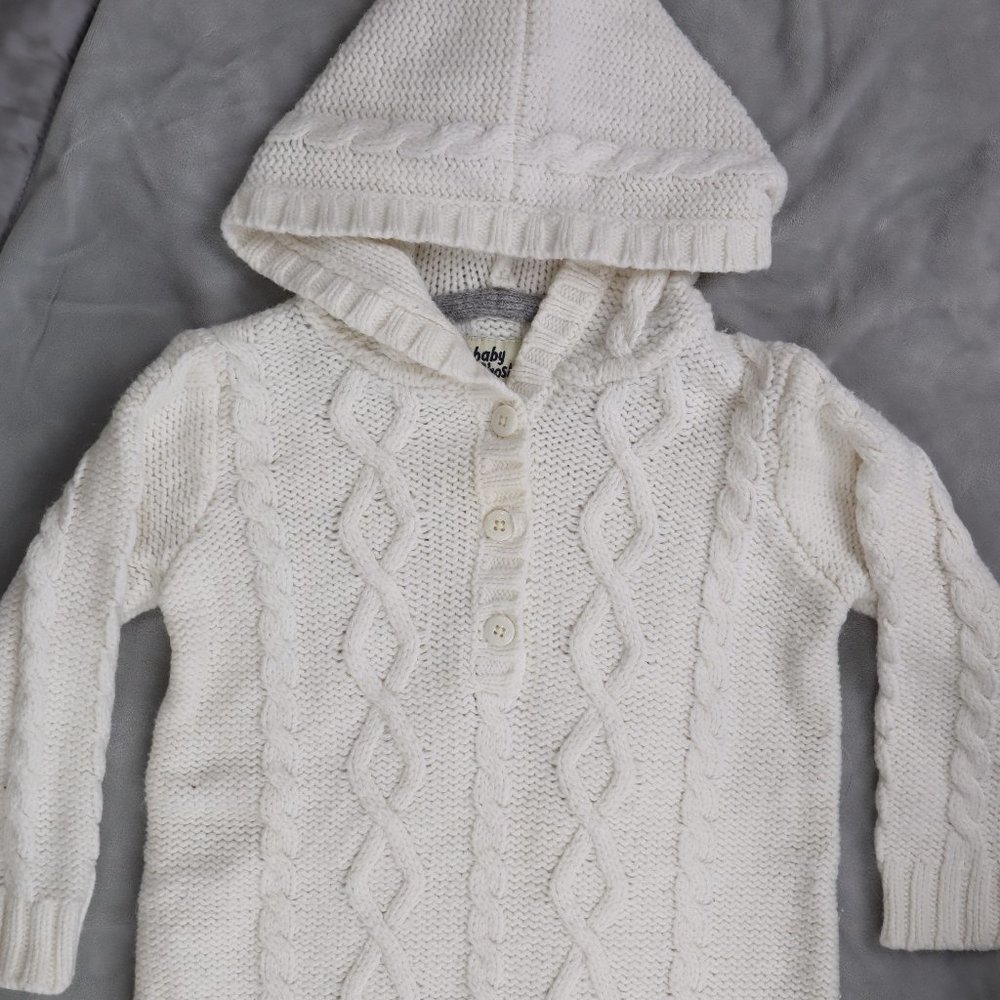 OshKosh B'gosh White Fisherman Knit Bodysuit Tracksuit Sweatsuit Unisex Baby - Picture 4 of 7